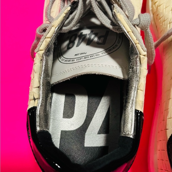 P448 Women’s Classic Thea Overload Low Top White Leather Sneakers Size 38 - Picture 8 of 9